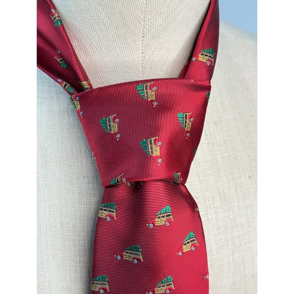 Knotty and Nice Woody Van Christmas Tie OS Red Christmas Polyester - Picture 1 of 16